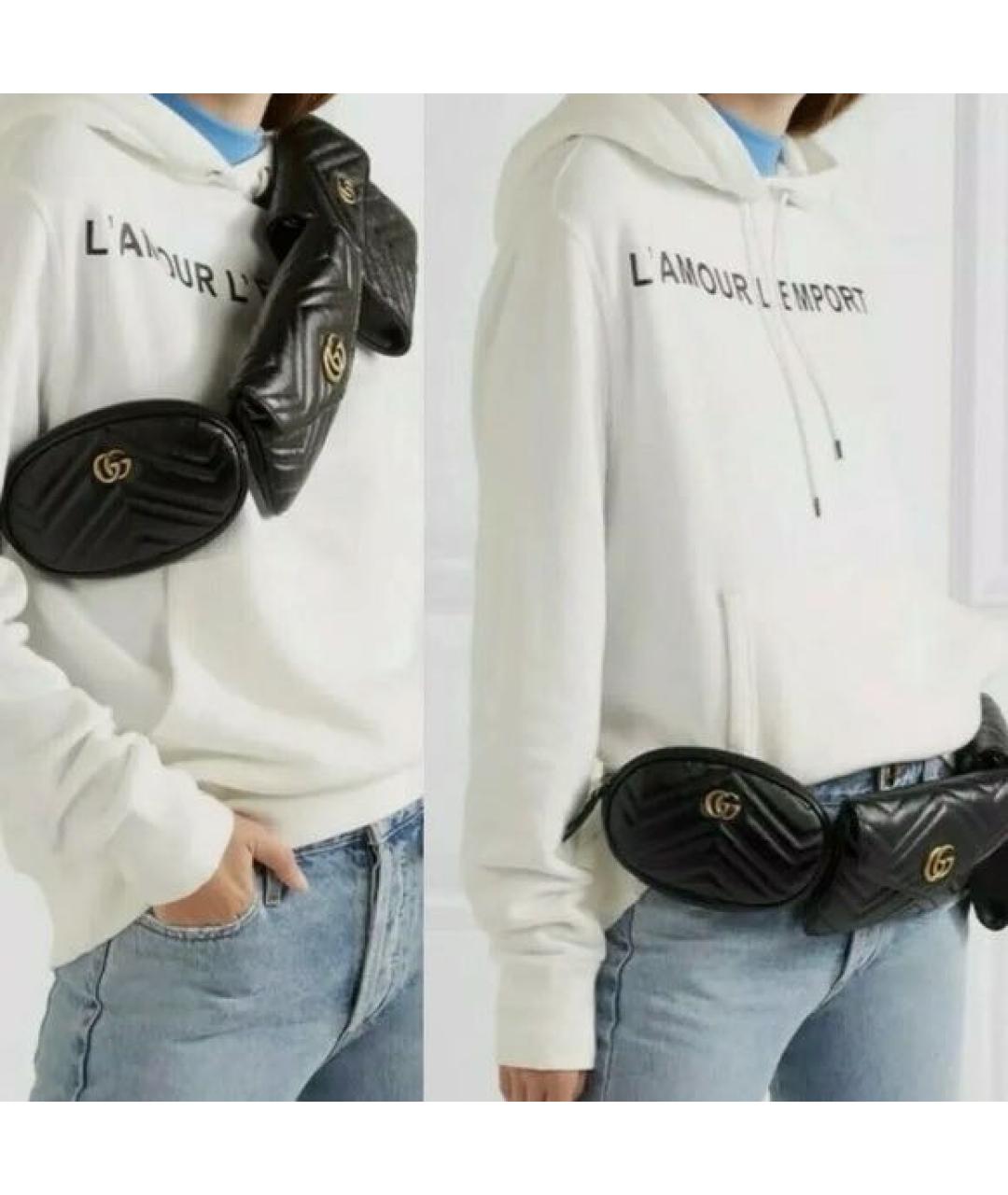 GUCCI Черная кожаная поясная сумка, фото 4