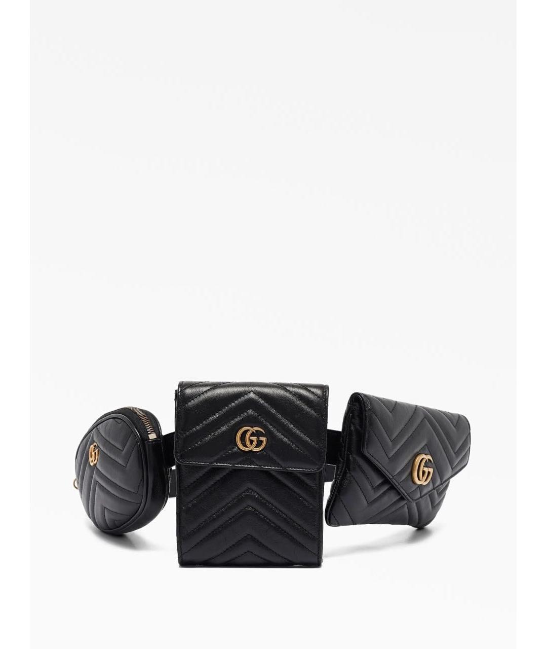 GUCCI Черная кожаная поясная сумка, фото 5