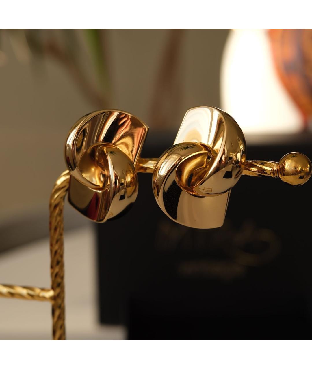 CHRISTIAN DIOR Золотые металлические клипсы, фото 3