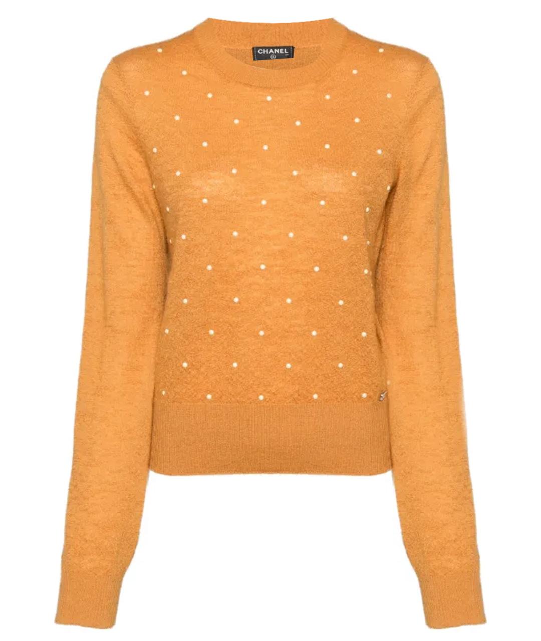 CHANEL Горчичный шерстяной джемпер / свитер, фото 1