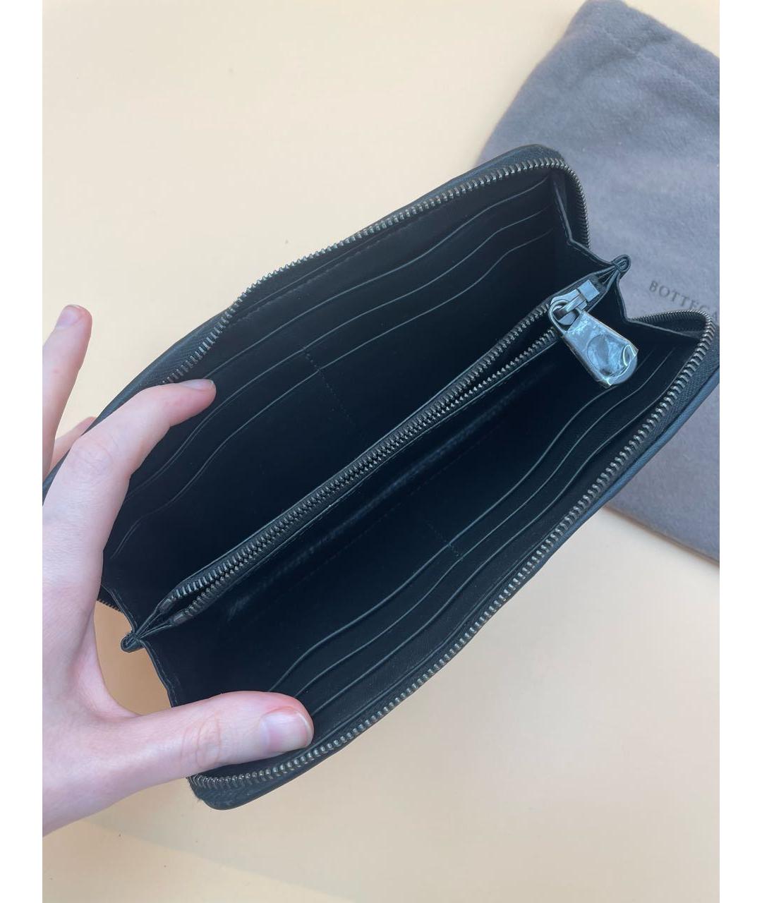 BOTTEGA VENETA Черный кожаный кошелек, фото 5