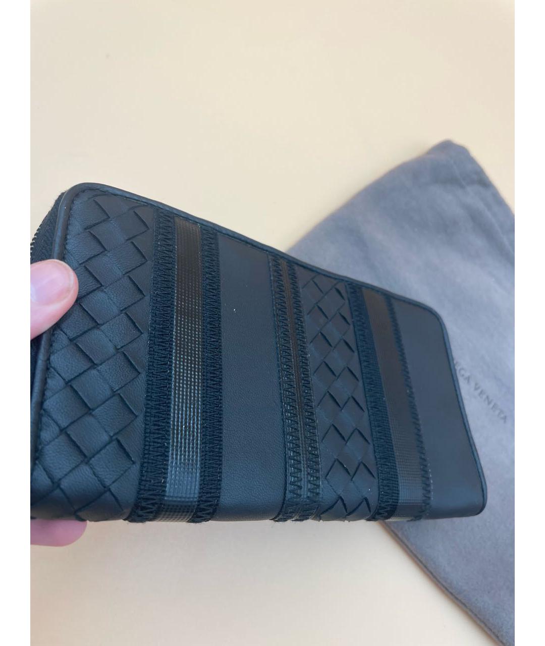 BOTTEGA VENETA Черный кожаный кошелек, фото 7