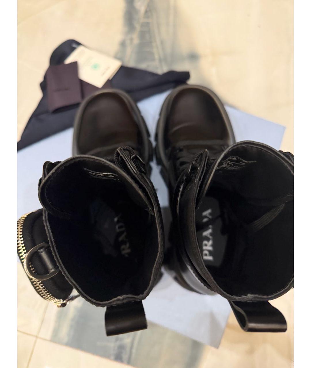 PRADA Черные кожаные ботинки, фото 3