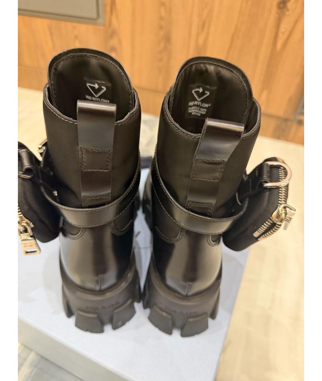 PRADA Черные кожаные ботинки, фото 4