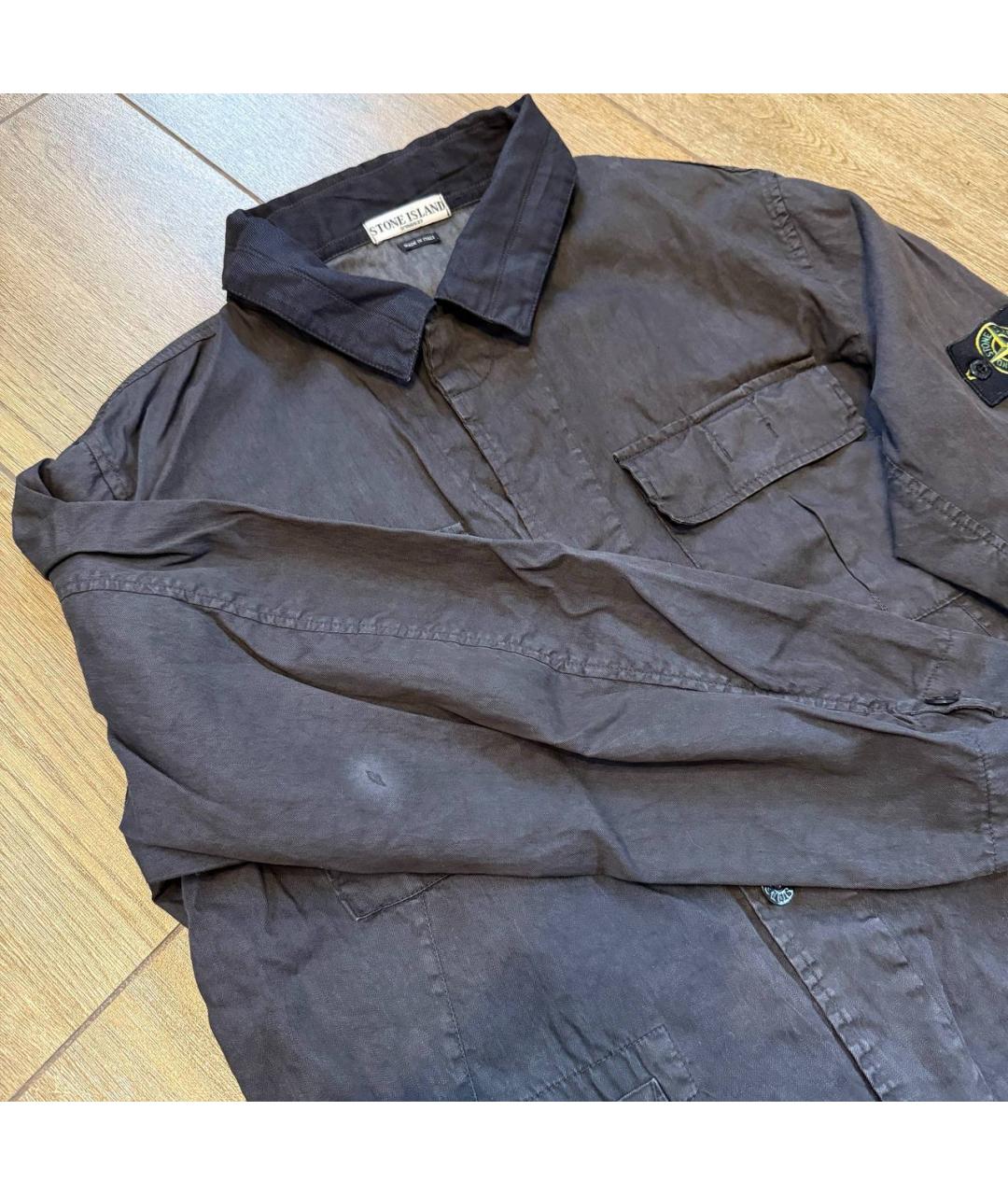 STONE ISLAND Черная хлопковая кэжуал рубашка, фото 5