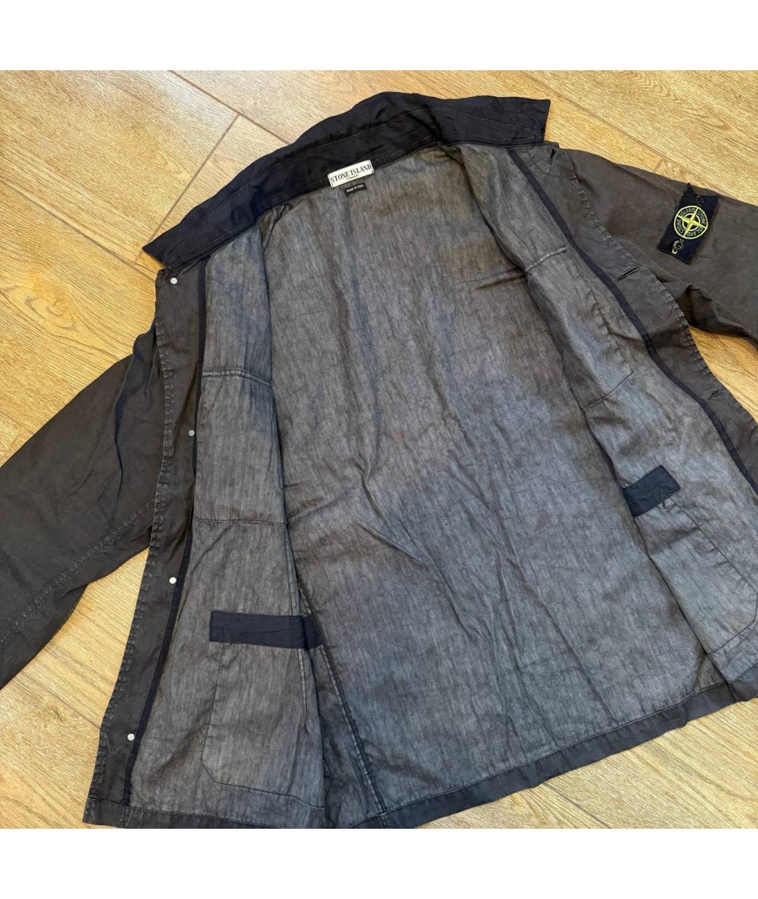 STONE ISLAND Черная хлопковая кэжуал рубашка, фото 6