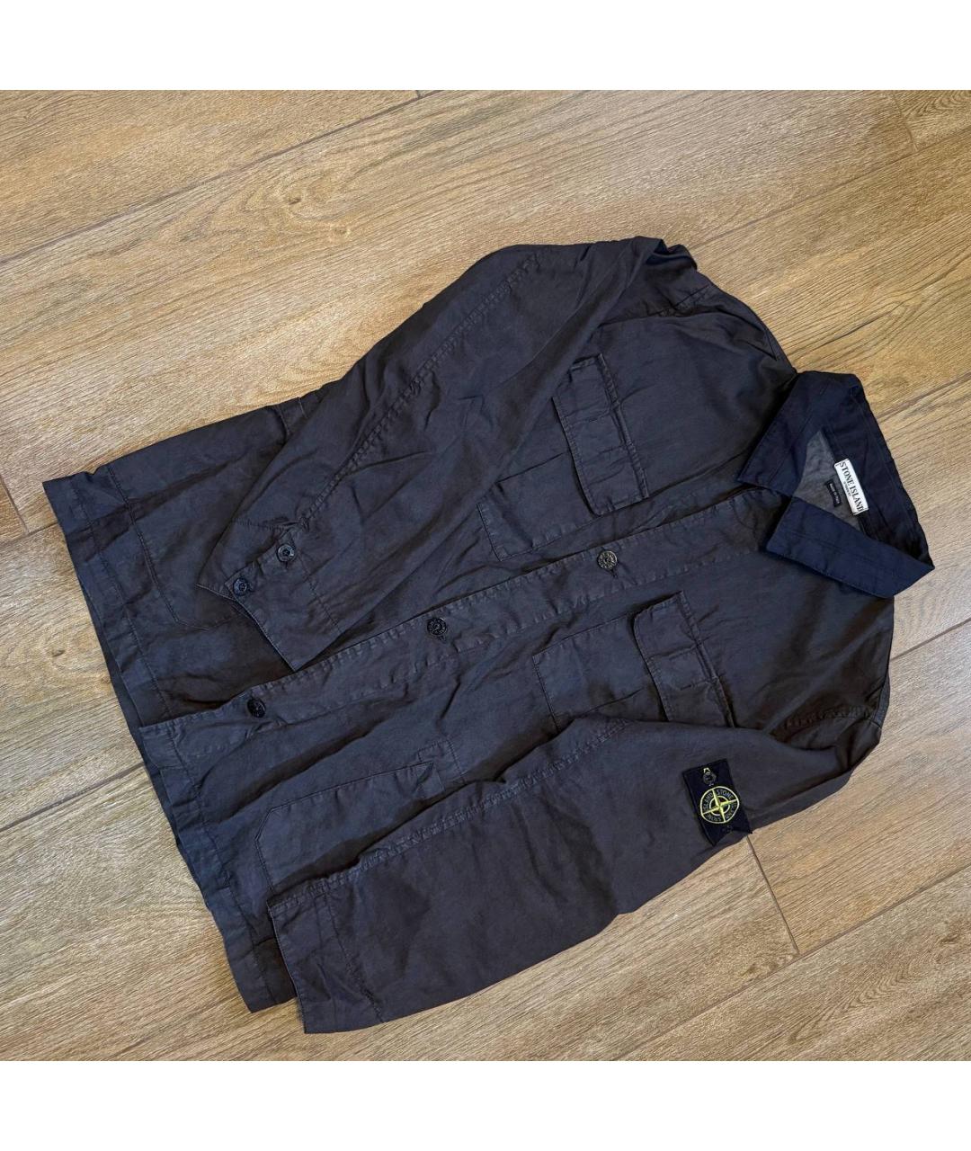 STONE ISLAND Черная хлопковая кэжуал рубашка, фото 10