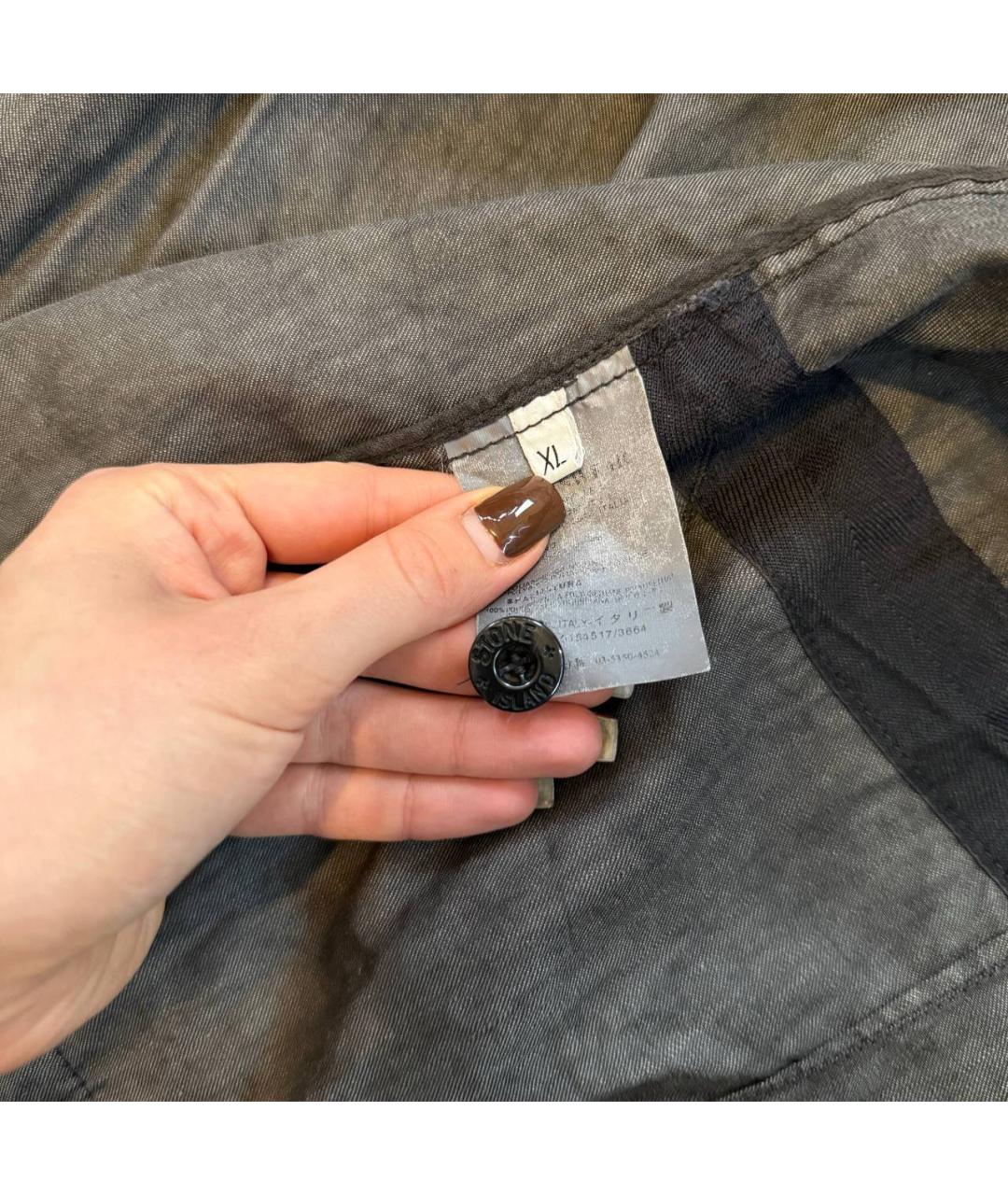 STONE ISLAND Черная хлопковая кэжуал рубашка, фото 7