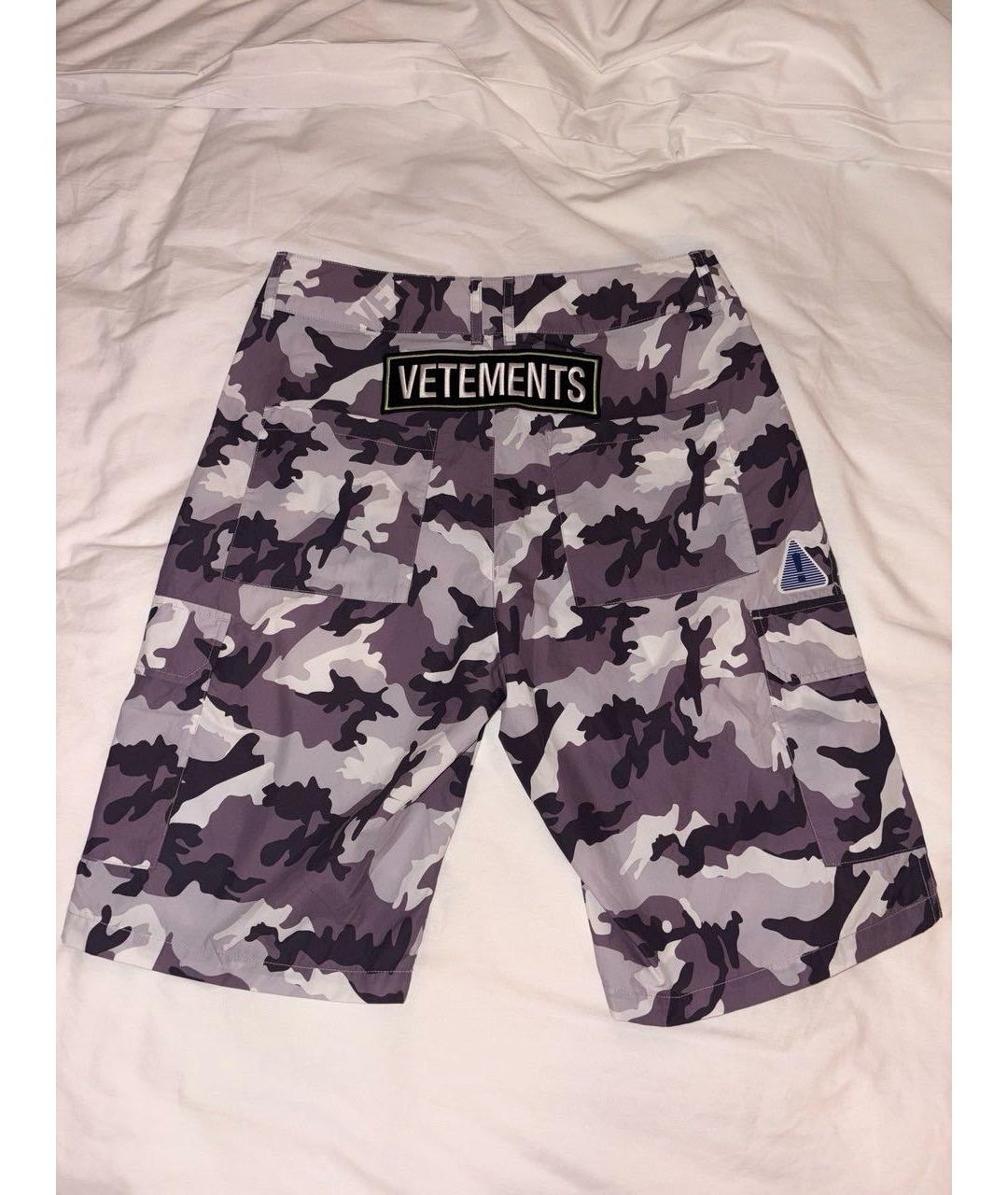 VETEMENTS Серые полиэстеровые шорты, фото 2