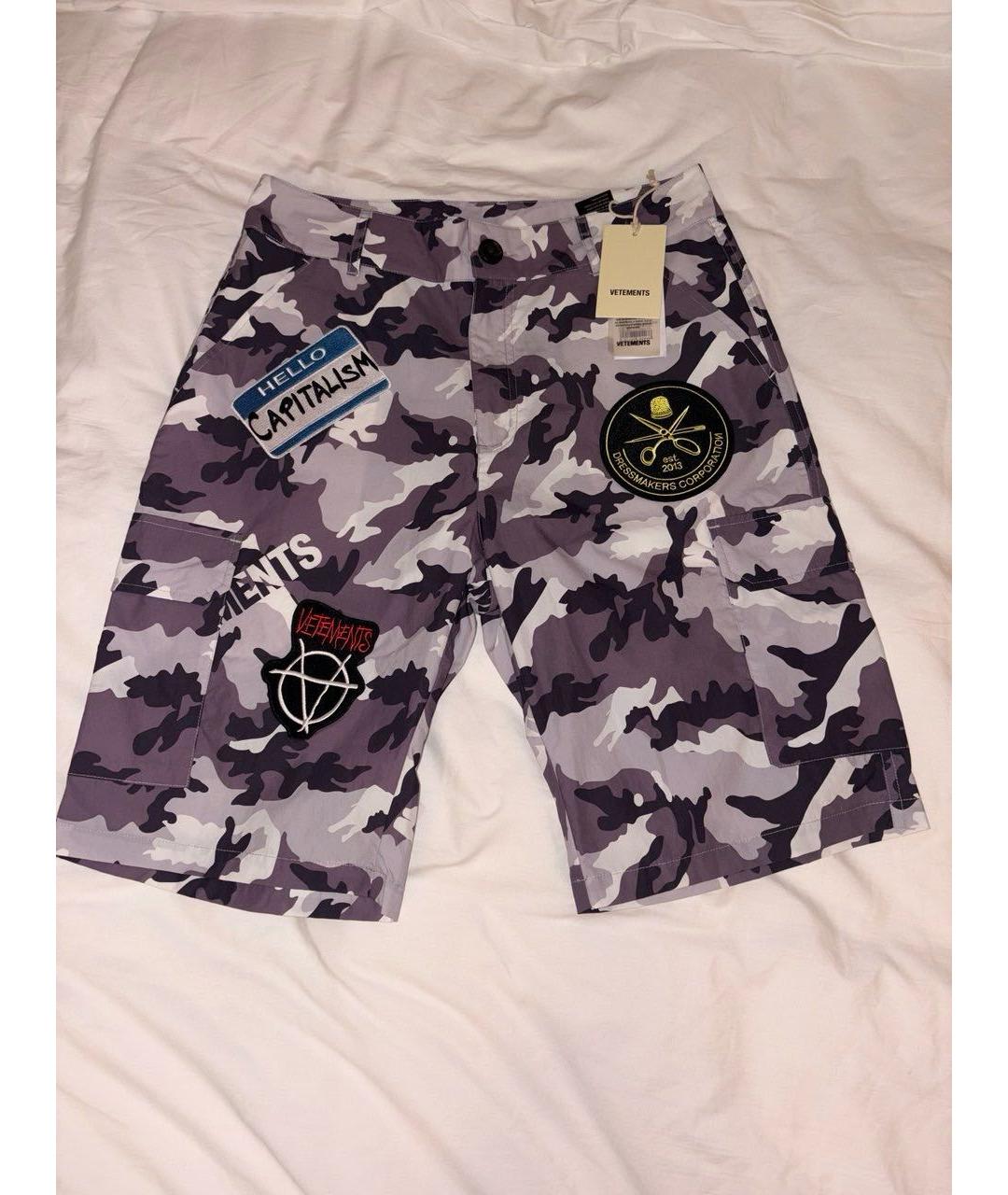 VETEMENTS Серые полиэстеровые шорты, фото 9