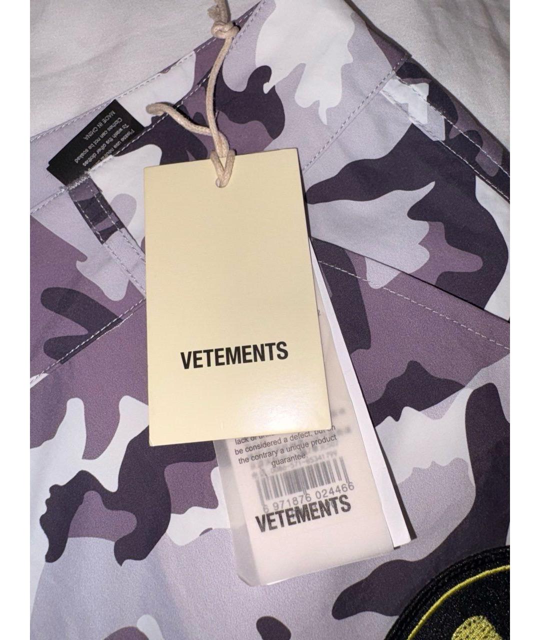 VETEMENTS Серые полиэстеровые шорты, фото 4