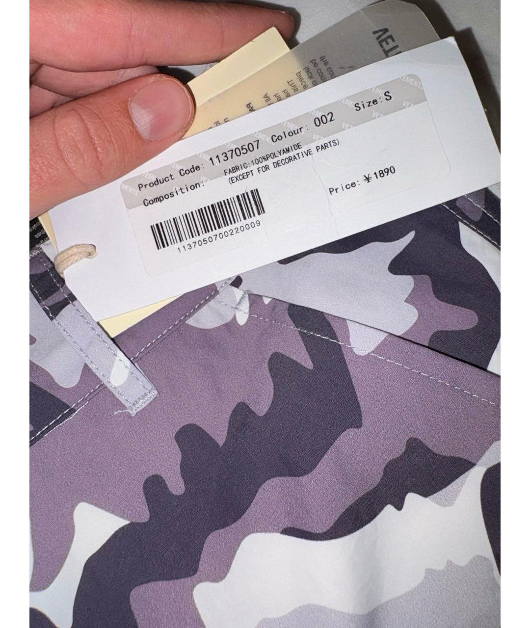 VETEMENTS Серые полиэстеровые шорты, фото 6