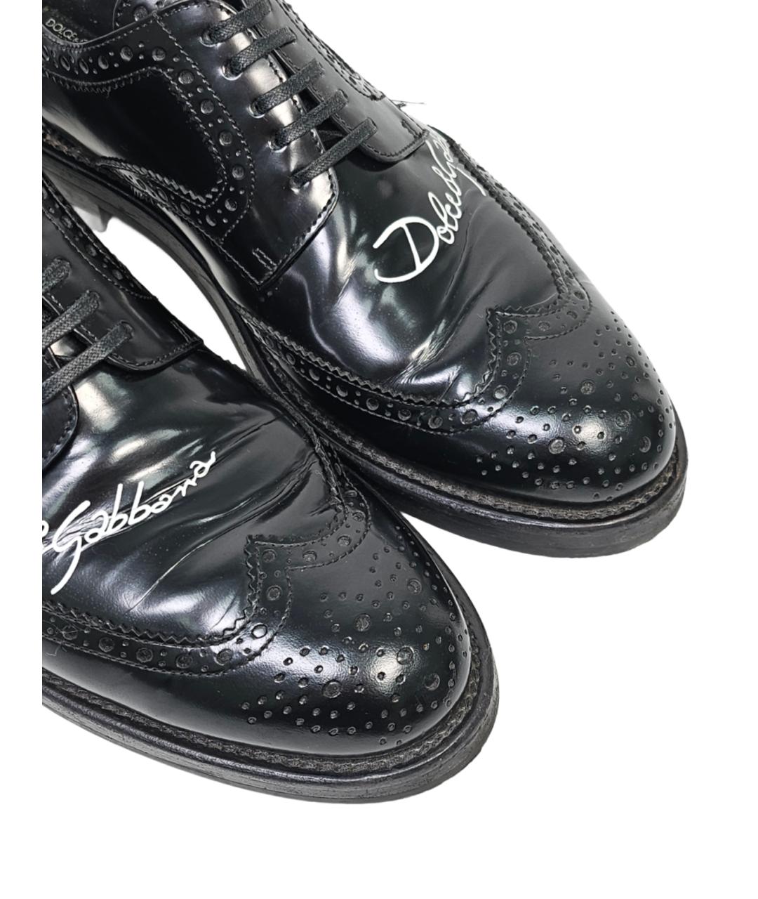 DOLCE&GABBANA Черные кожаные туфли, фото 6