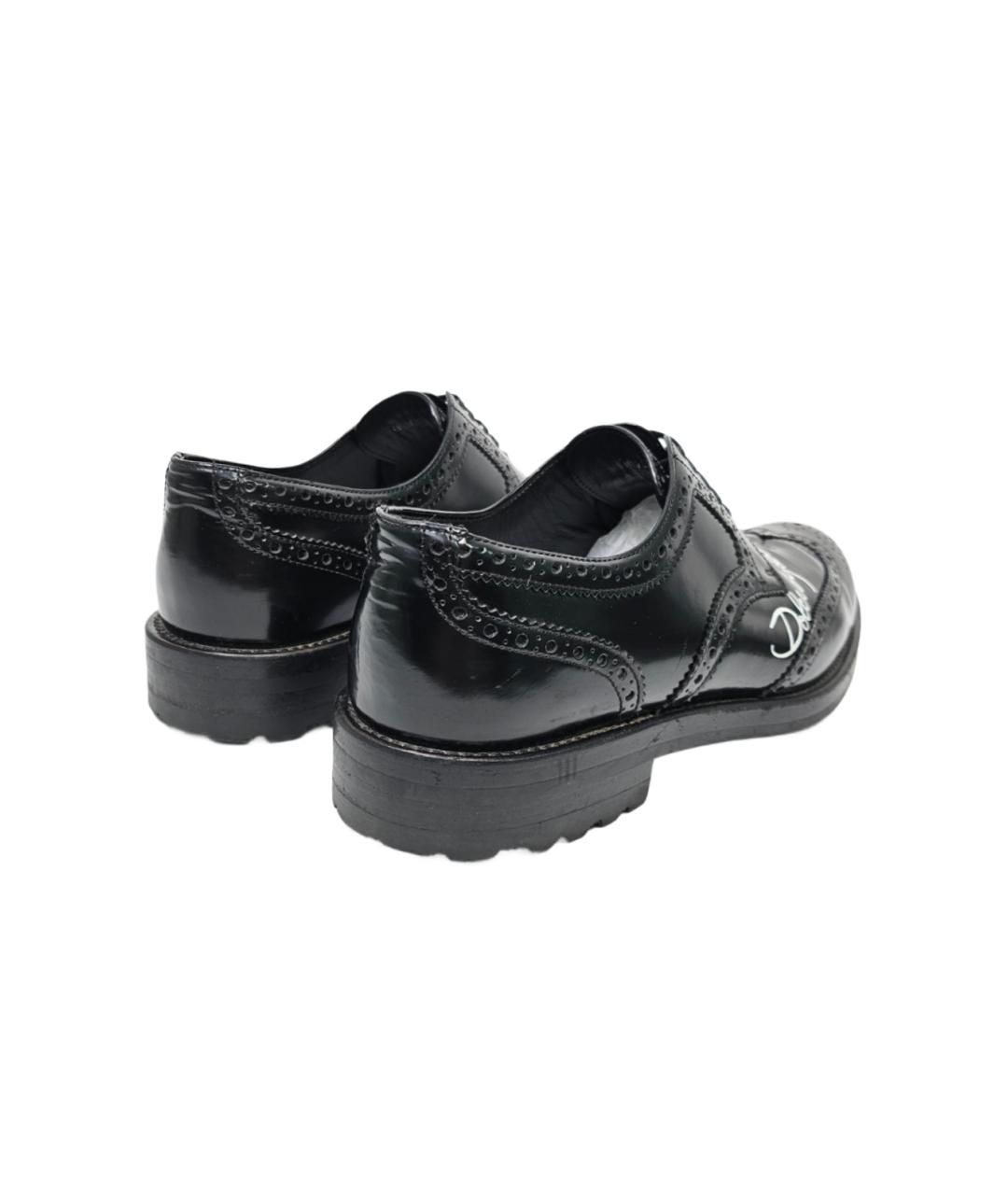 DOLCE&GABBANA Черные кожаные туфли, фото 5