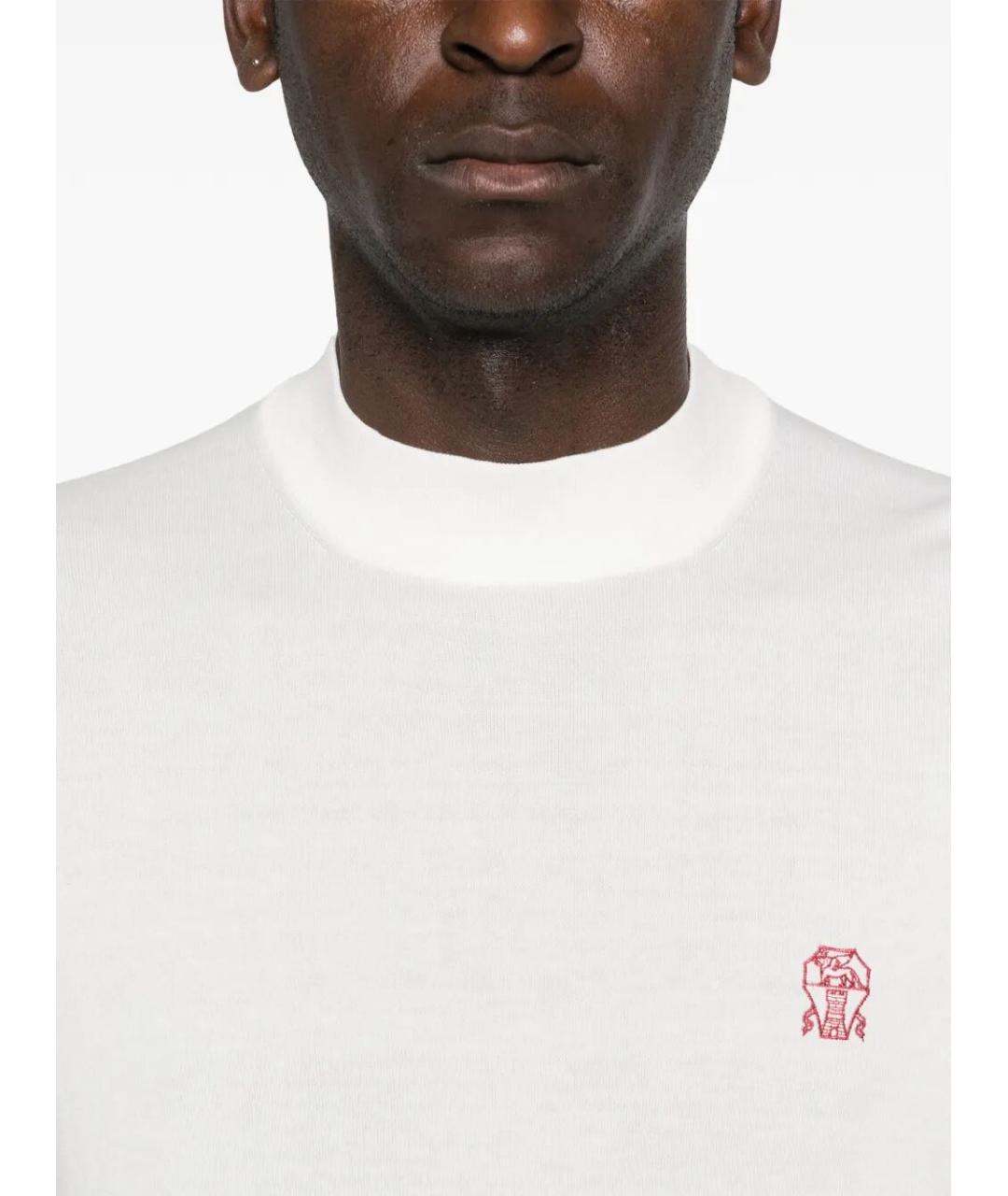 BRUNELLO CUCINELLI Белый хлопковый джемпер / свитер, фото 5