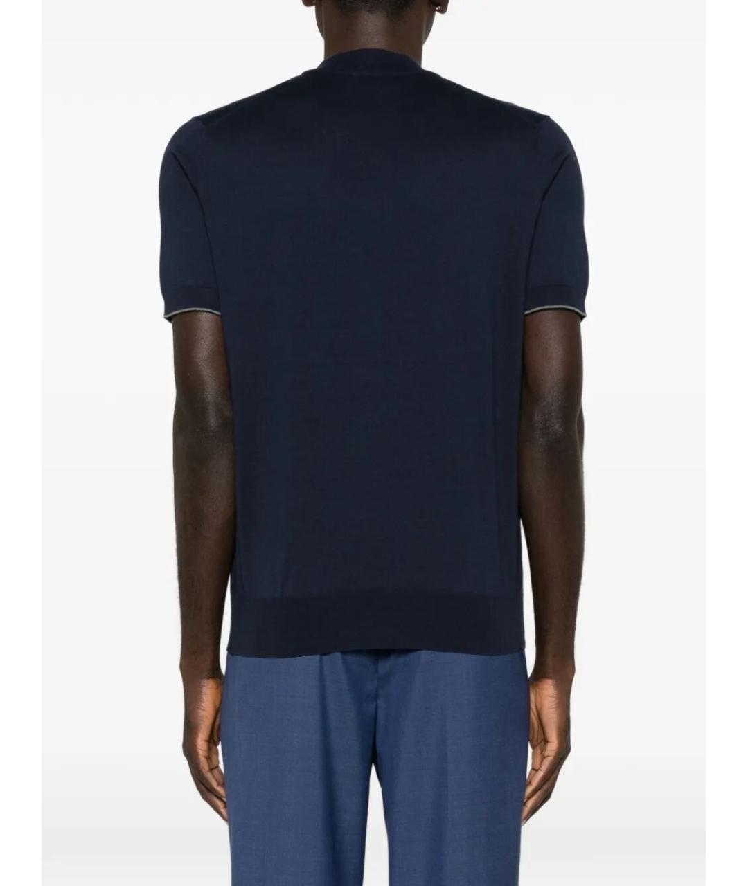 BRUNELLO CUCINELLI Темно-синий хлопковый джемпер / свитер, фото 5