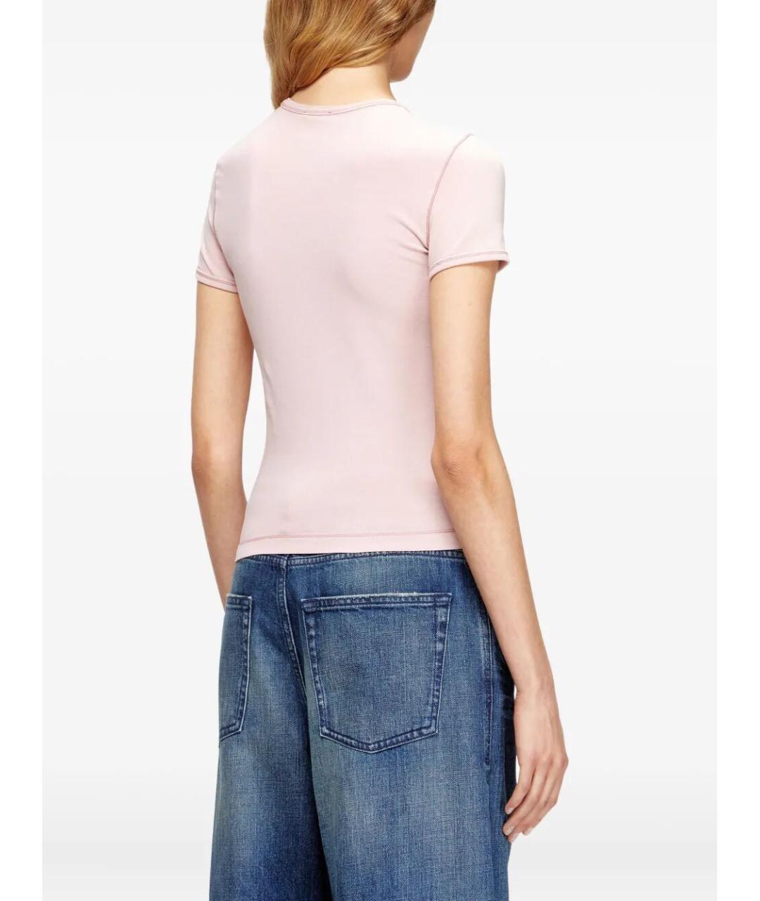 DIESEL Розовая хлопковая футболка, фото 3