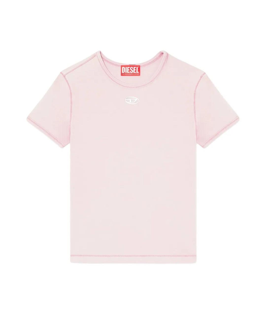 DIESEL Розовая хлопковая футболка, фото 1