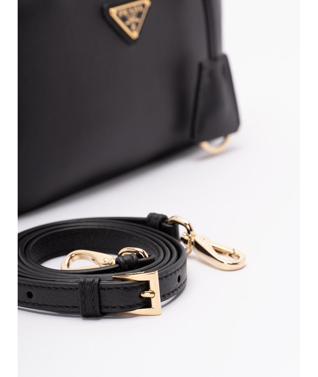 PRADA Черная кожаная сумка с короткими ручками, фото 4