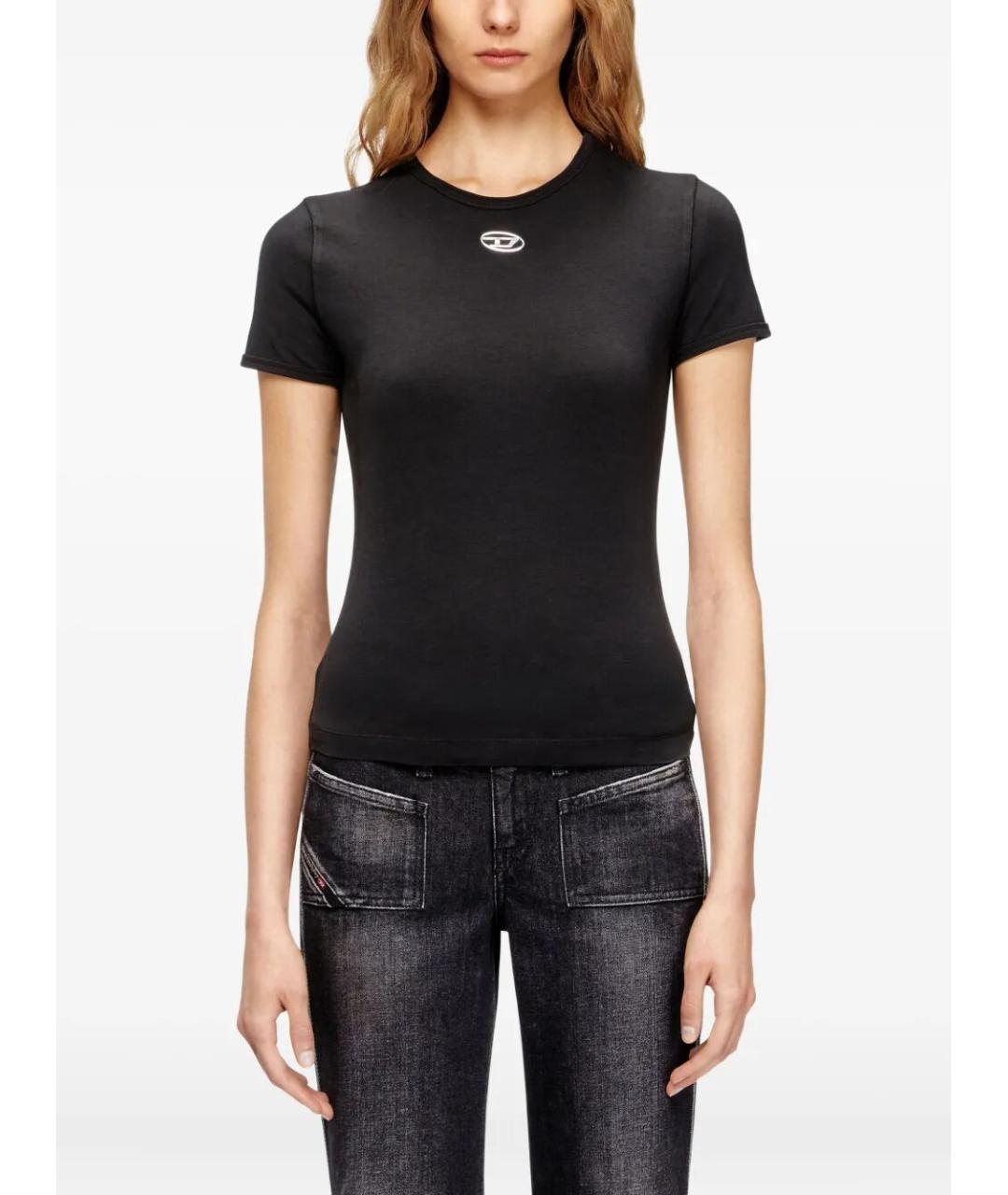 DIESEL Черная хлопковая футболка, фото 4