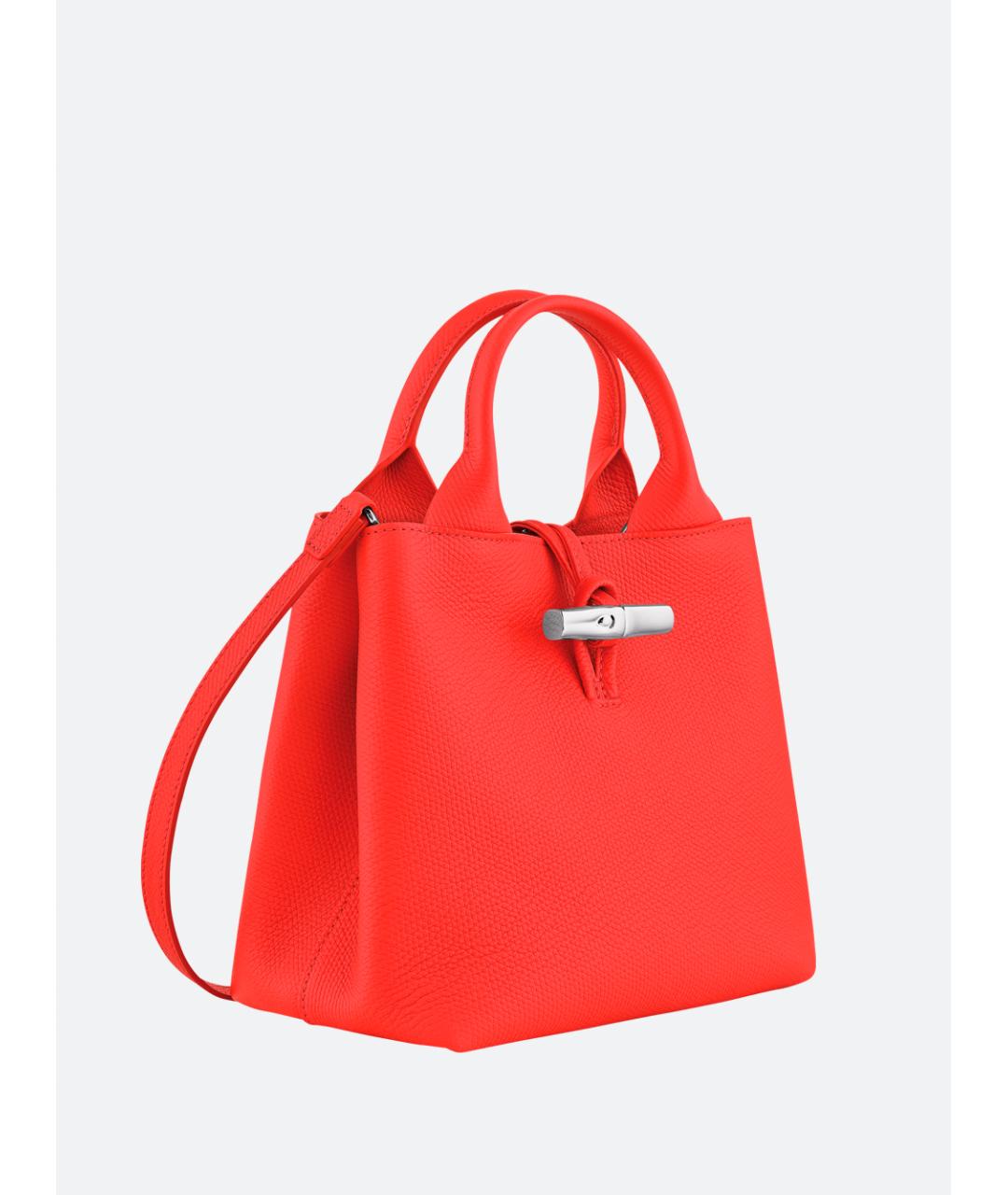 LONGCHAMP Красная кожаная сумка тоут, фото 4