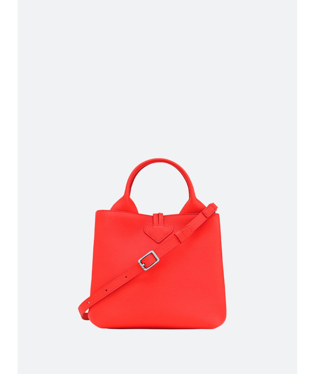 LONGCHAMP Красная кожаная сумка тоут, фото 3