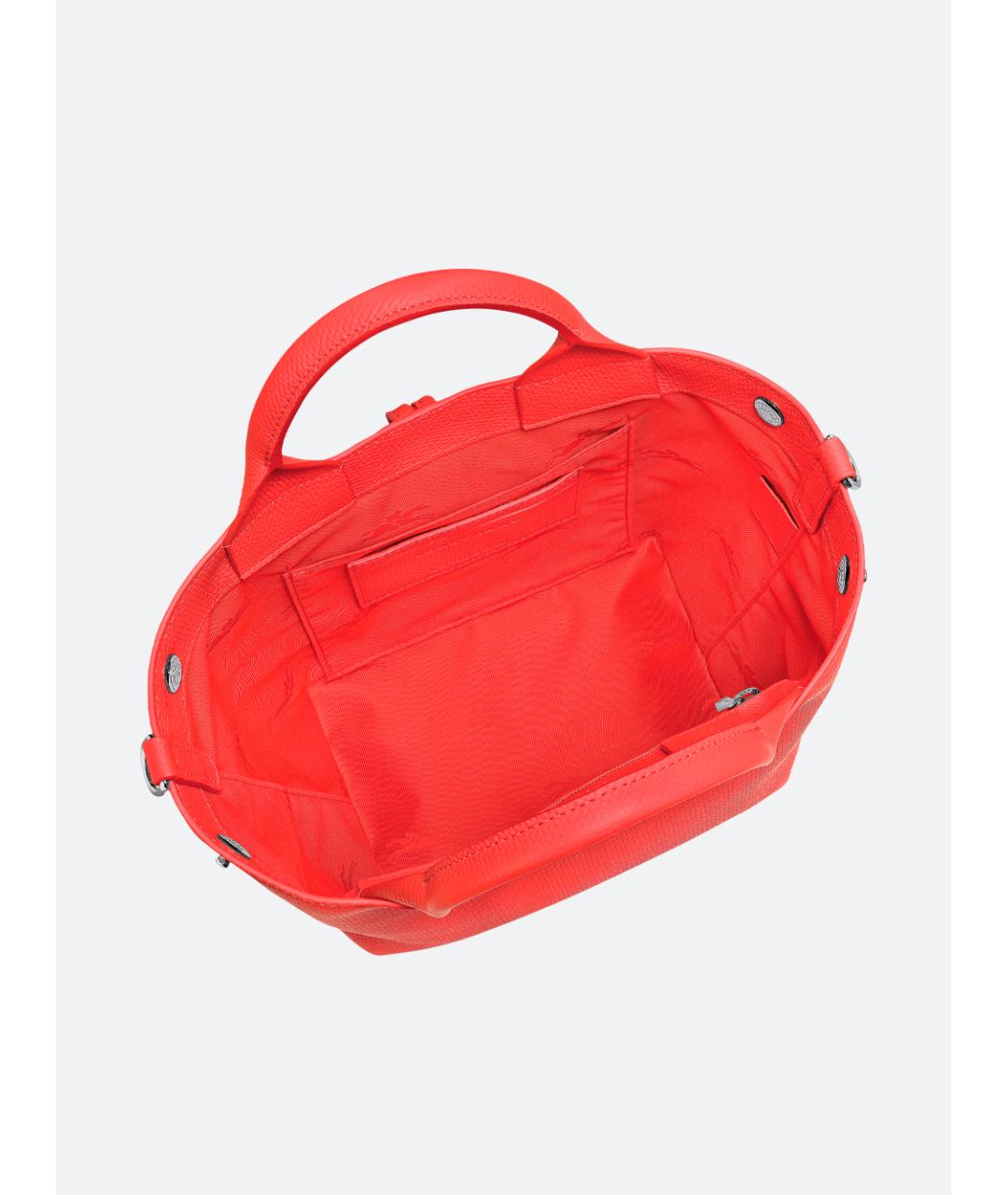 LONGCHAMP Красная кожаная сумка тоут, фото 5