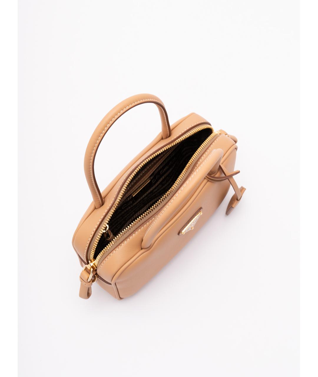 PRADA Бежевая кожаная сумка тоут, фото 5