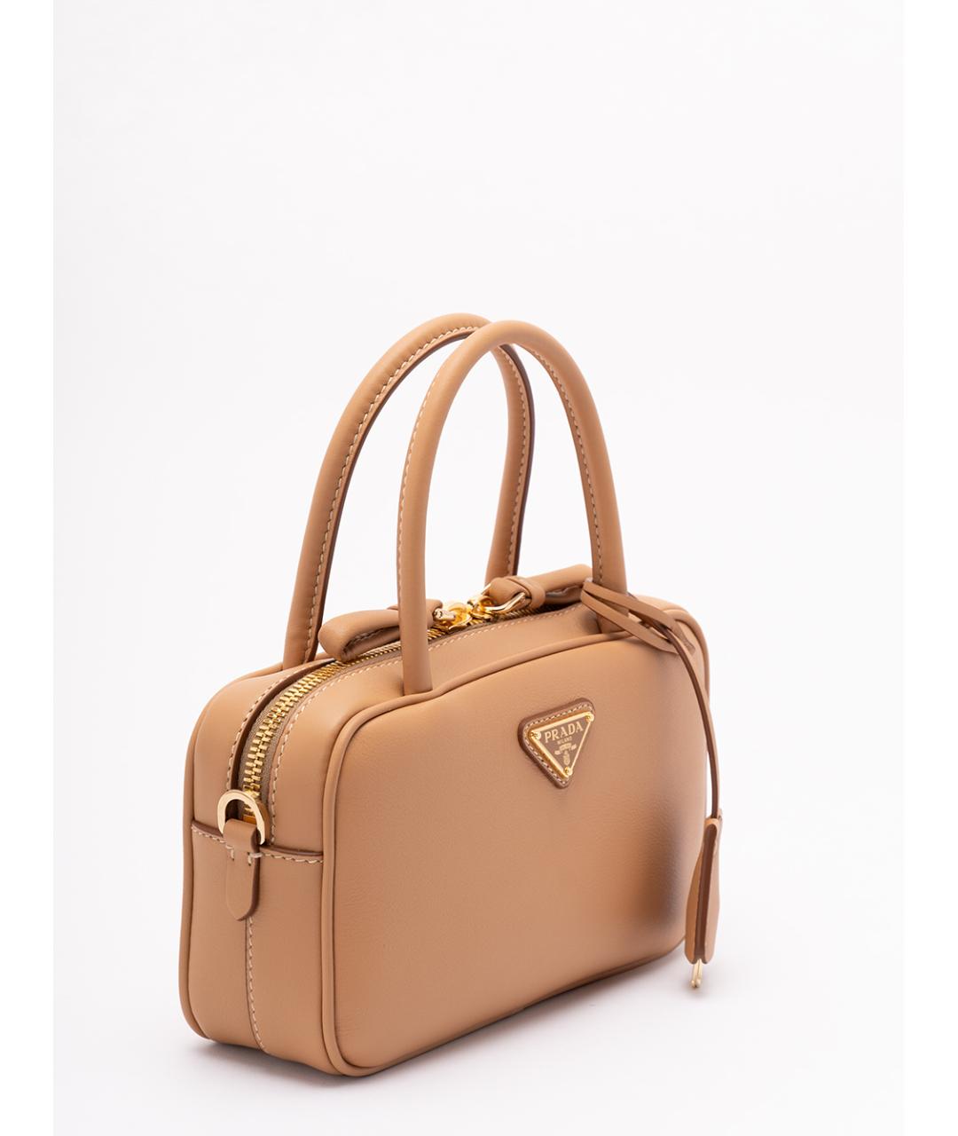 PRADA Бежевая кожаная сумка тоут, фото 3