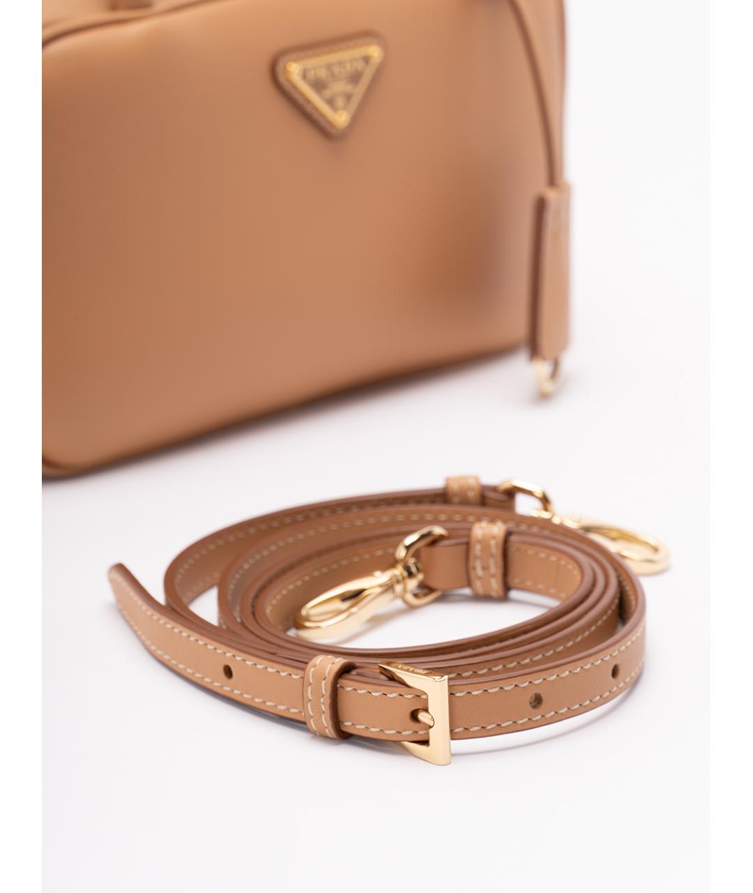 PRADA Бежевая кожаная сумка тоут, фото 4