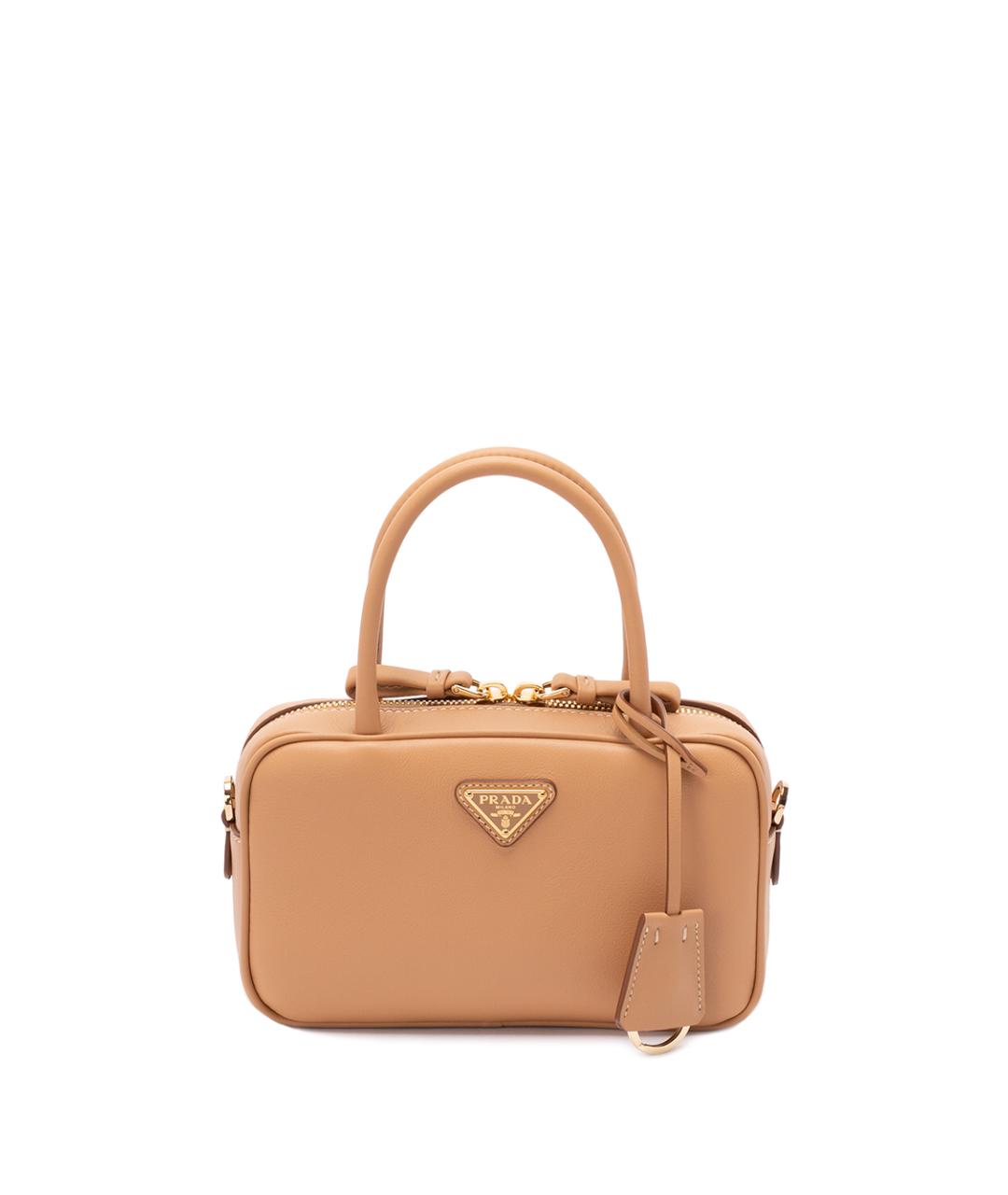 PRADA Бежевая кожаная сумка тоут, фото 1