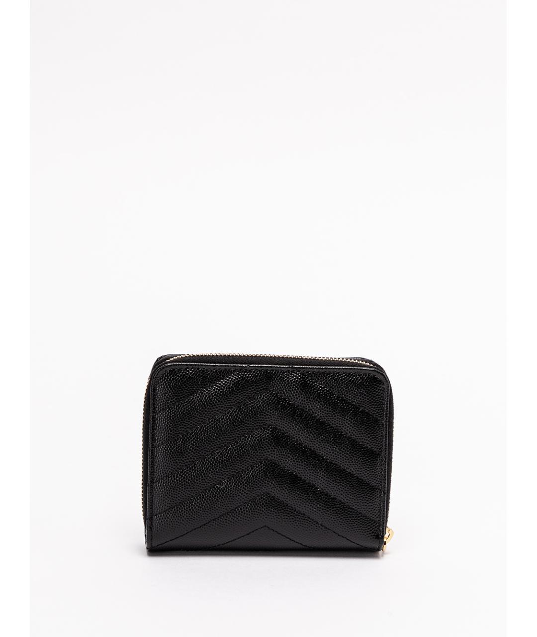 SAINT LAURENT Черный кожаный кошелек, фото 2