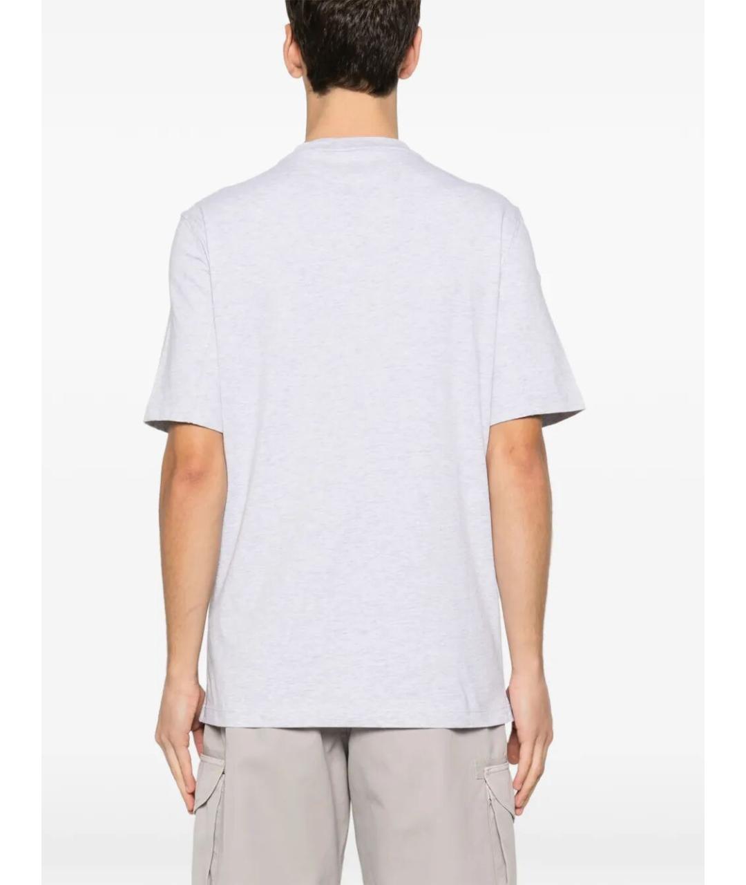 BRUNELLO CUCINELLI Серая хлопковая футболка, фото 5