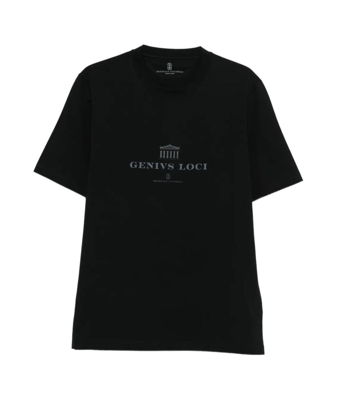 BRUNELLO CUCINELLI Черная хлопковая футболка, фото 1