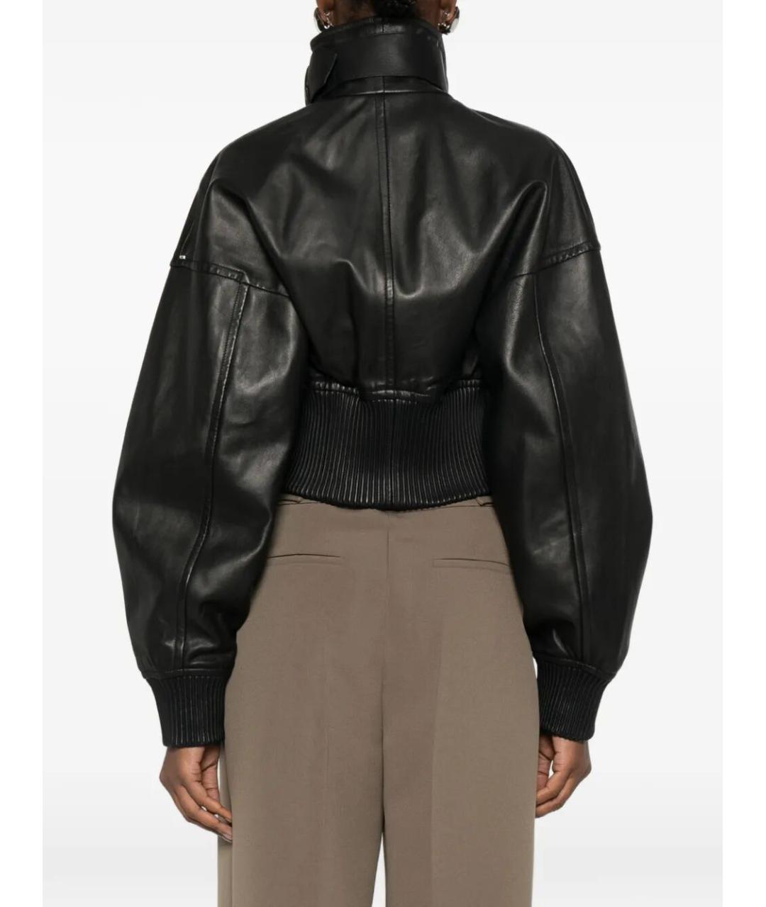 SPORTMAX Черная кожаная куртка, фото 4