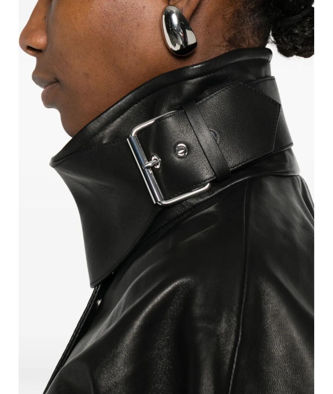 SPORTMAX Черная кожаная куртка, фото 3