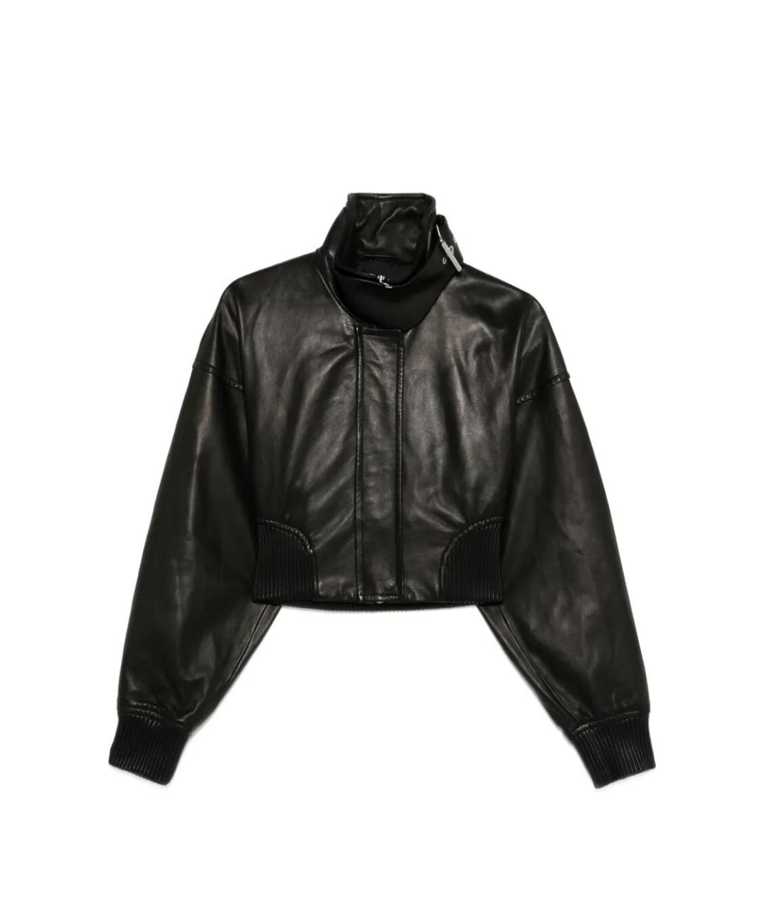 SPORTMAX Черная кожаная куртка, фото 1
