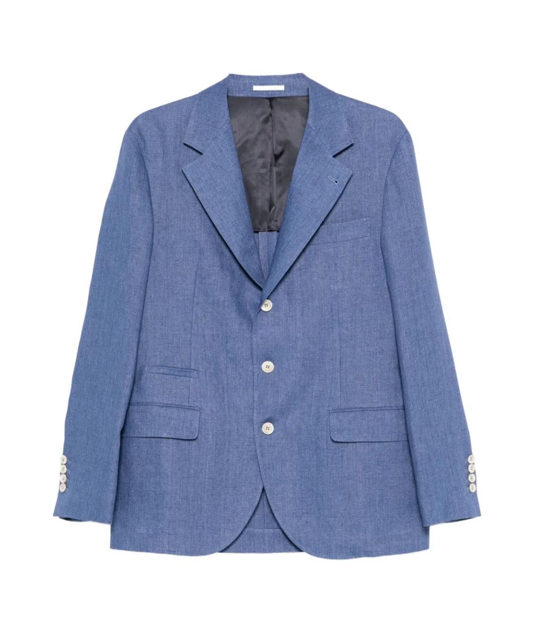 BRUNELLO CUCINELLI Голубой льняной пиджак, фото 1