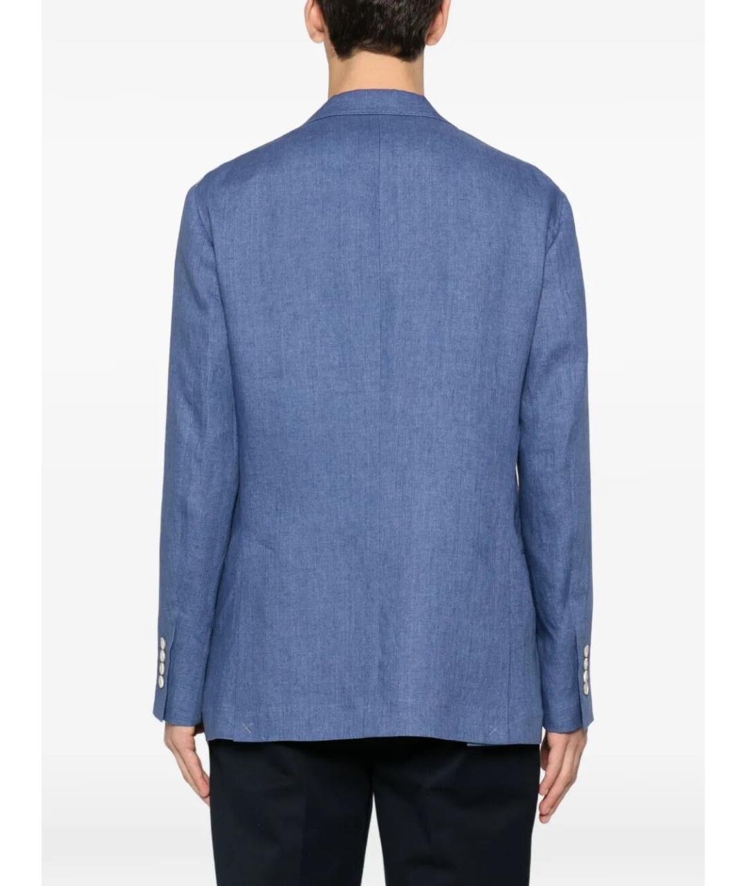 BRUNELLO CUCINELLI Голубой льняной пиджак, фото 4