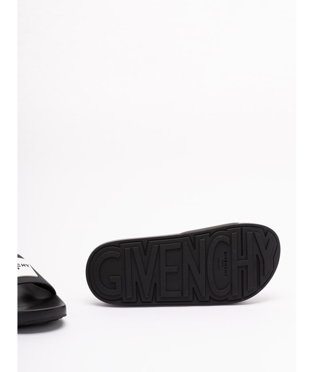 GIVENCHY Черные шлепанцы из искусственной кожи, фото 4