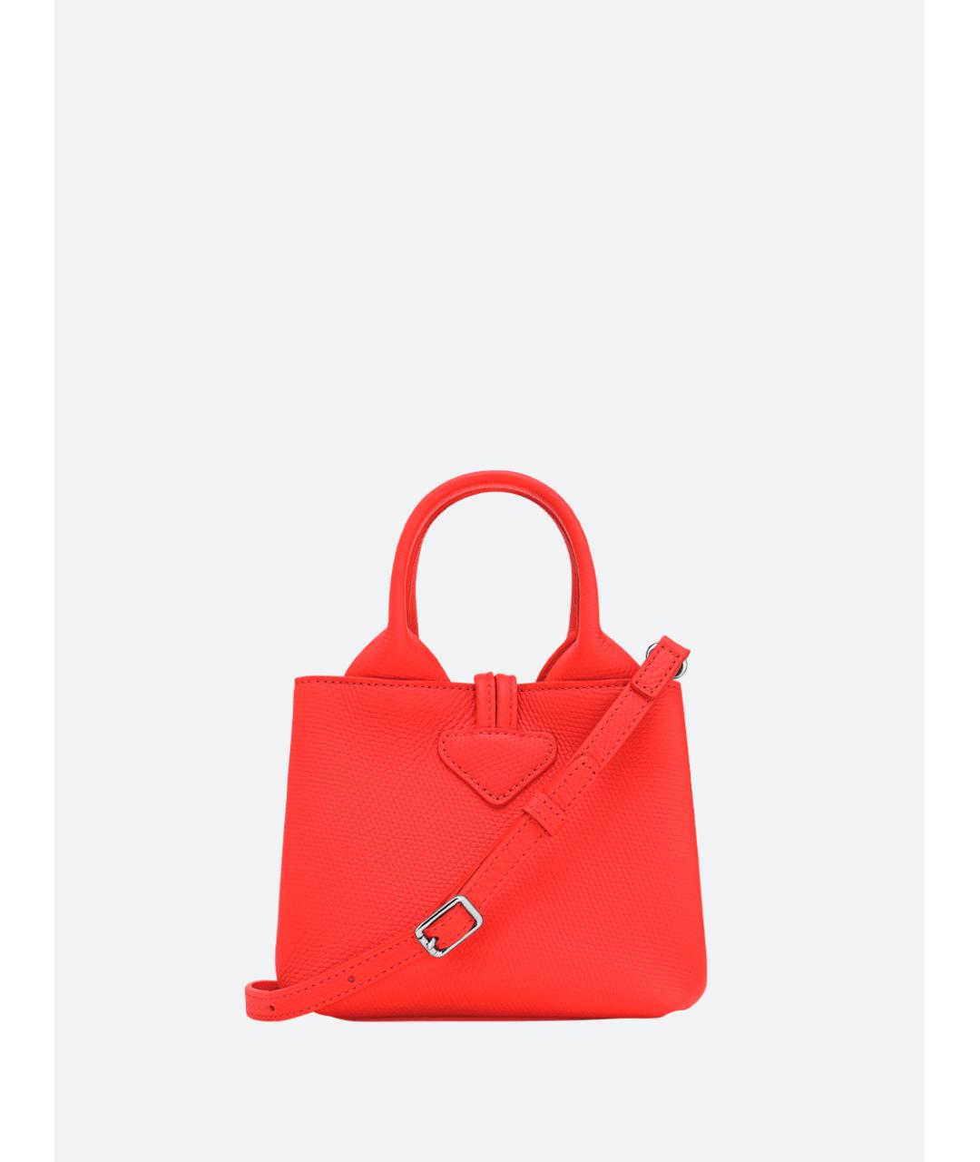 LONGCHAMP Красная кожаная сумка тоут, фото 3