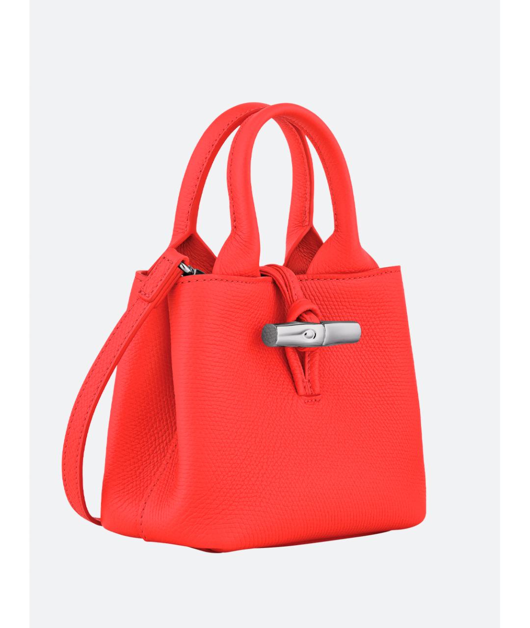 LONGCHAMP Красная кожаная сумка тоут, фото 4