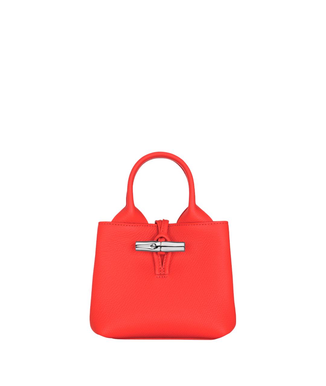 LONGCHAMP Красная кожаная сумка тоут, фото 1