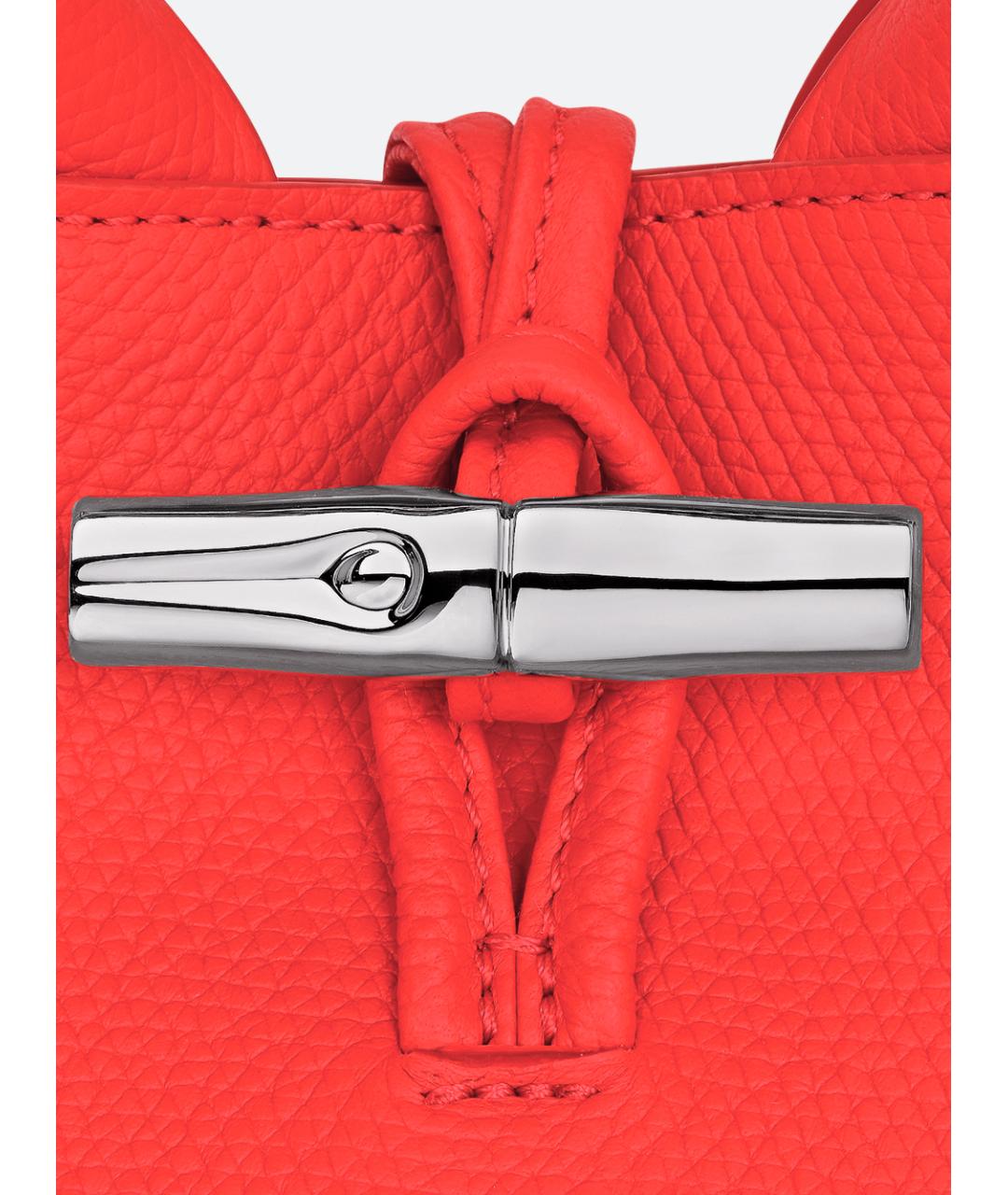 LONGCHAMP Красная кожаная сумка тоут, фото 6