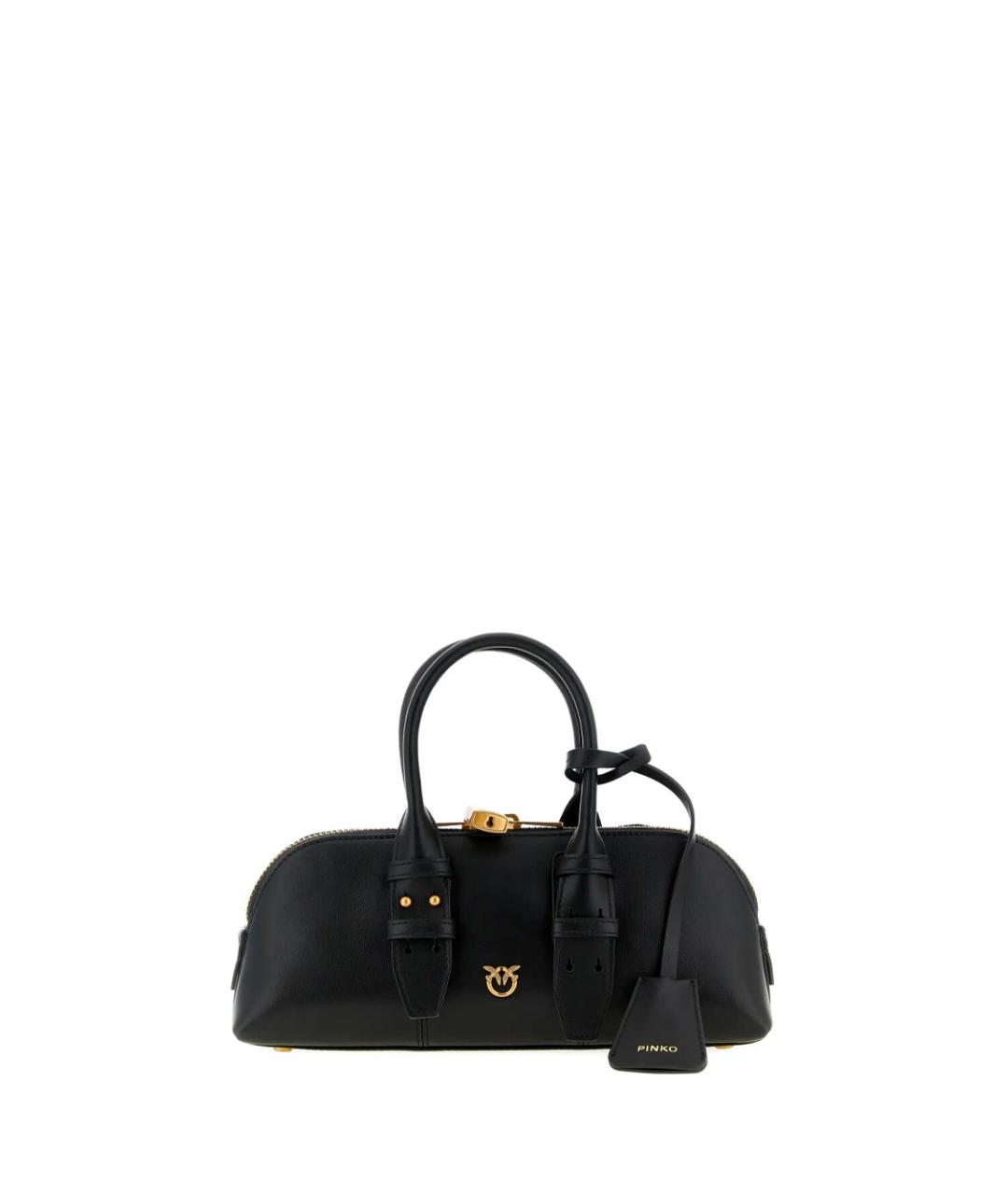 PINKO Черная кожаная сумка тоут, фото 1