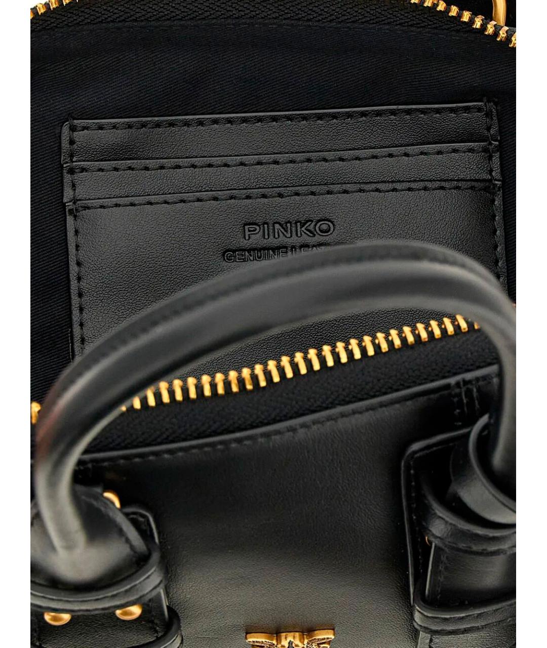 PINKO Черная кожаная сумка тоут, фото 3