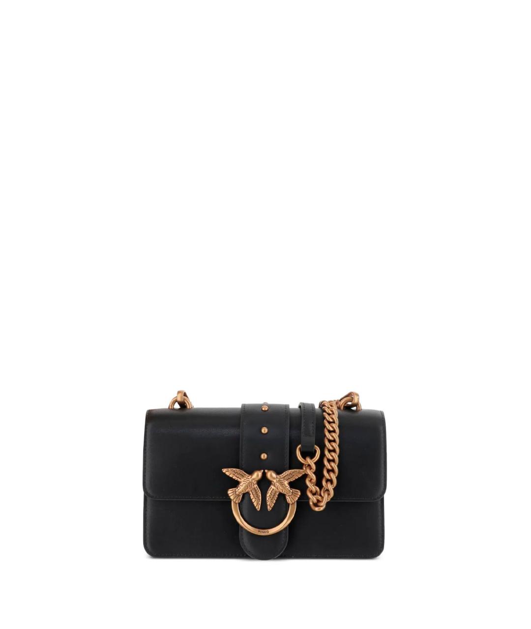 PINKO Черная кожаная сумка через плечо, фото 1