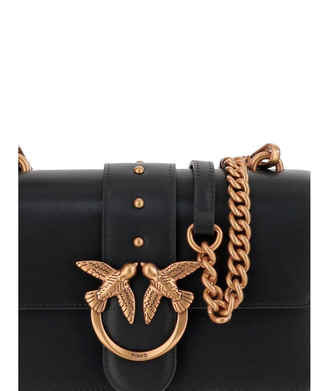 PINKO Черная кожаная сумка через плечо, фото 4