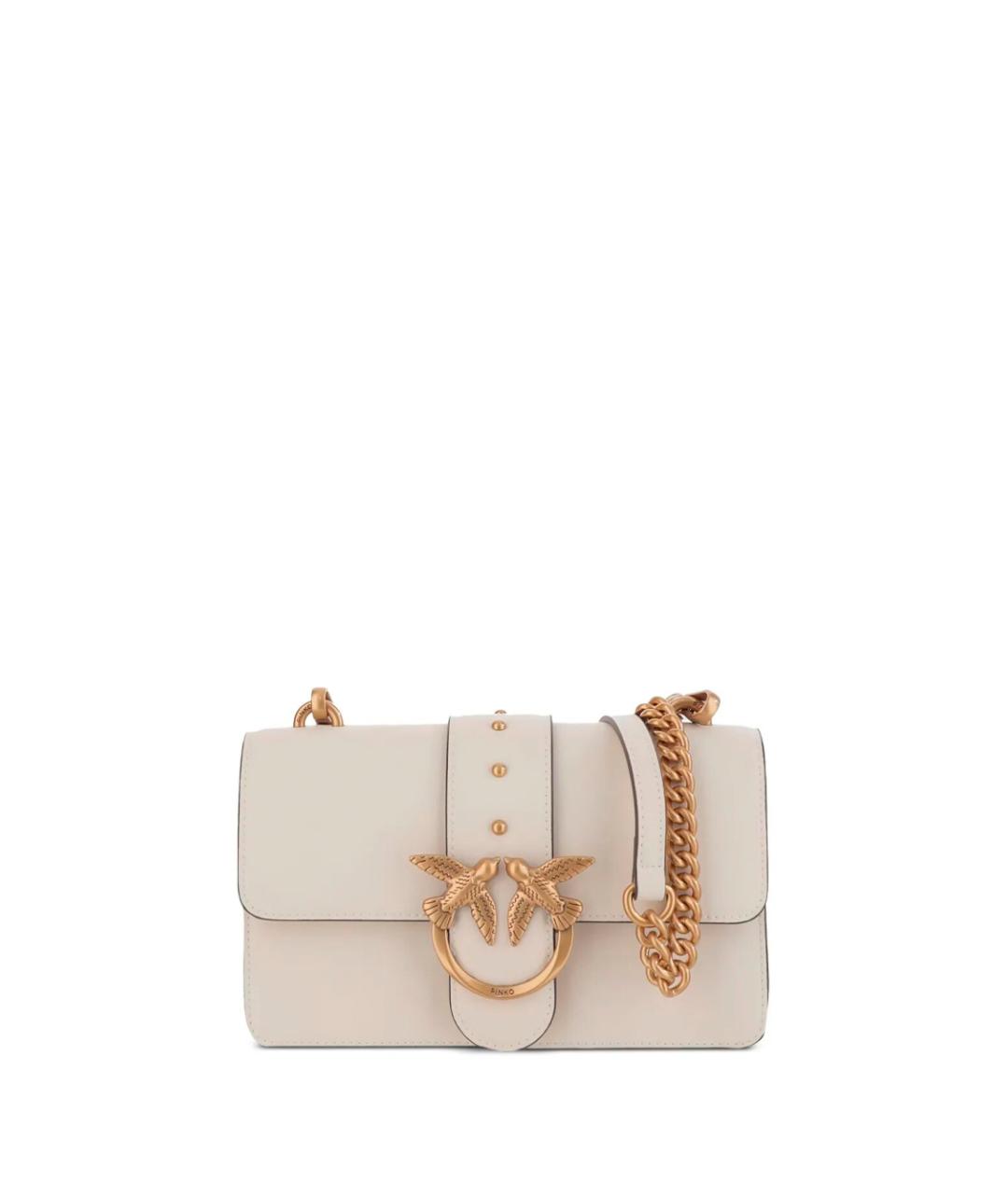 PINKO Бежевая кожаная сумка через плечо, фото 1