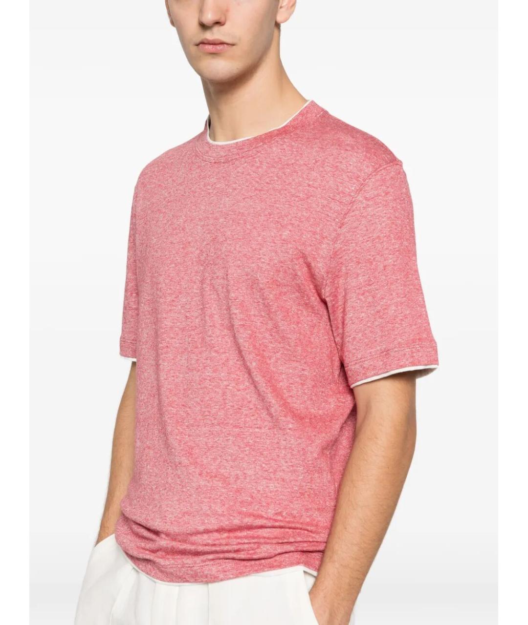 BRUNELLO CUCINELLI Розовая футболка, фото 3